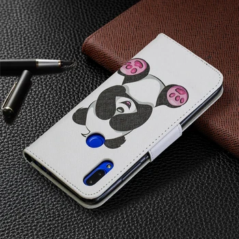 Panda Caz De Fundas huawei honor 10 Caz din Piele Portofel Flip Cazuri de Telefon Pentru Huawei P inteligente 2019 Pereche 20 lite Y9 2018 P30 Pro