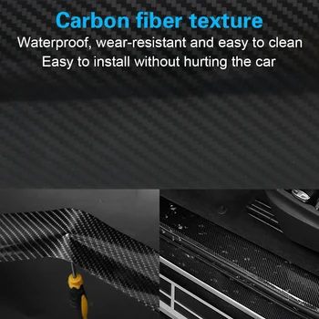 Rezistent la apa Anti Scratch Bandă Nano Fibra de Carbon DIY Inserați codul Protector Benzi Auto Autocolant Auto Pragului de Ușă Oglindă Laterală Înfășurați de Film