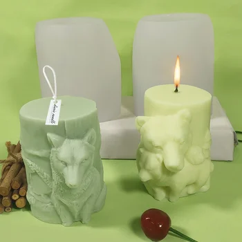 Serie de animale DIY Lumânare Mucegai Silicon Lumanare Aromatherapy Face Elan, Urs, Lup, Cal Rășină Săpun Mucegai Cadou Home Decor