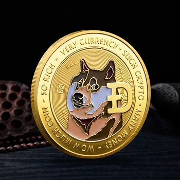 Shiba Monedă Spațiu față-verso Vopsea în Relief Comemorative Câine de Suveniruri Monede