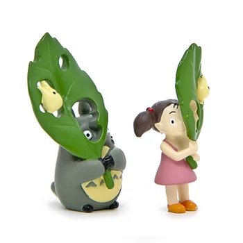 Studio Ghibli Totoros cu Frunze Vecinul Meu Figurina Hayao Miyazaki Anime Mini Cifre Modelul de Colectare de Jucării pentru copii pentru Copii Cadouri