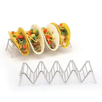 Taco Titularul Mâncare Mexicană Formă De Undă Hard Rack Stand De Bucătărie Din Oțel Inoxidabil Restaurant Coace Instrument De Suport Tava De Raft Cuptor Consumabile