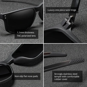 Ultra Dreptunghiulare de lumină Polarizat ochelari de Soare Barbati de Conducere Pescuit TR90 Cadru Flexibil se Amestecă din Oțel Inoxidabil Ochelari Temple