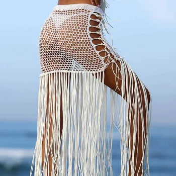 Vara Sexy Femei Înot Poarte Bikini Acoperi Ochiurilor De Plasă Pur Plaja Mini Wrap Fusta Sarong Pareo Costum De Baie De Acoperire Up, Fusta