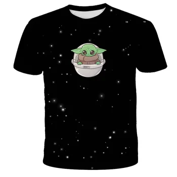 Vara Yoda Copilul tricouri Baiat Kawaii Star Wars 3D Imprimate Desene animate T-Shirt cu Maneci Scurte Băiatul T-Shirt Liber de Vară Top 3-12Y