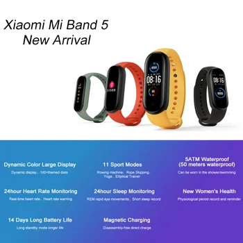 Xiaomi Mi Band 5 NFC Versiune Brățară Inteligent Ecran AMOLED Miband 5 Smartband Fitness Traker de Ritm Cardiac Bluetooth Inteligent Trupa
