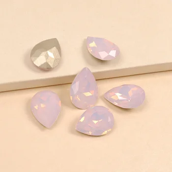 YANRUO 4320 Picătură Rose Water Opal Nail Art Strasuri Diamant Pointback de Cristal de Lux Stras Pentru 3D Decorare Unghii DIY Arta