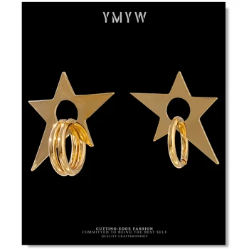 YMYW Stele Stud Cercei Asimetrie Personalitate de Moda de Aur Cupru Farmec Cercei pentru Femei Bijuterii Temperament Brincos Bijoux