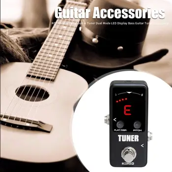 ZAMOR Portabil Mini Pedala Dual Moduri de Bass Guitar Tuner de Înaltă Precizie Monitor LED Display Tunere de Chitara Piese Muzicale Accesorii