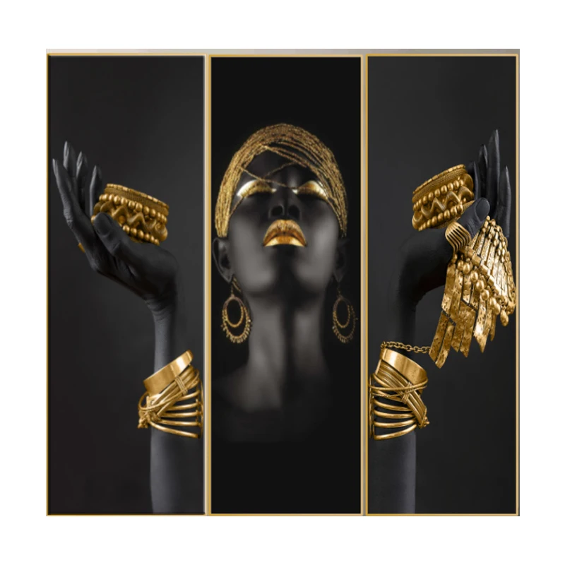 Senator Nominal Opinion La reducere! Femeie Africană Femeie De Culoare Care Deține Bijuterii De Aur  De Arta Pictura De Arta De Perete Poster Imagine Decor Acasă Triptic De  Imprimare Pe Panza ~ Decor Acasă <